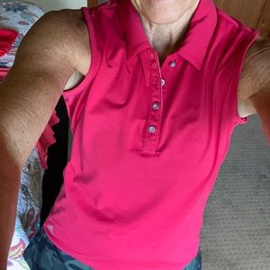 An ADIDAS women’s sleeveless golf shirt